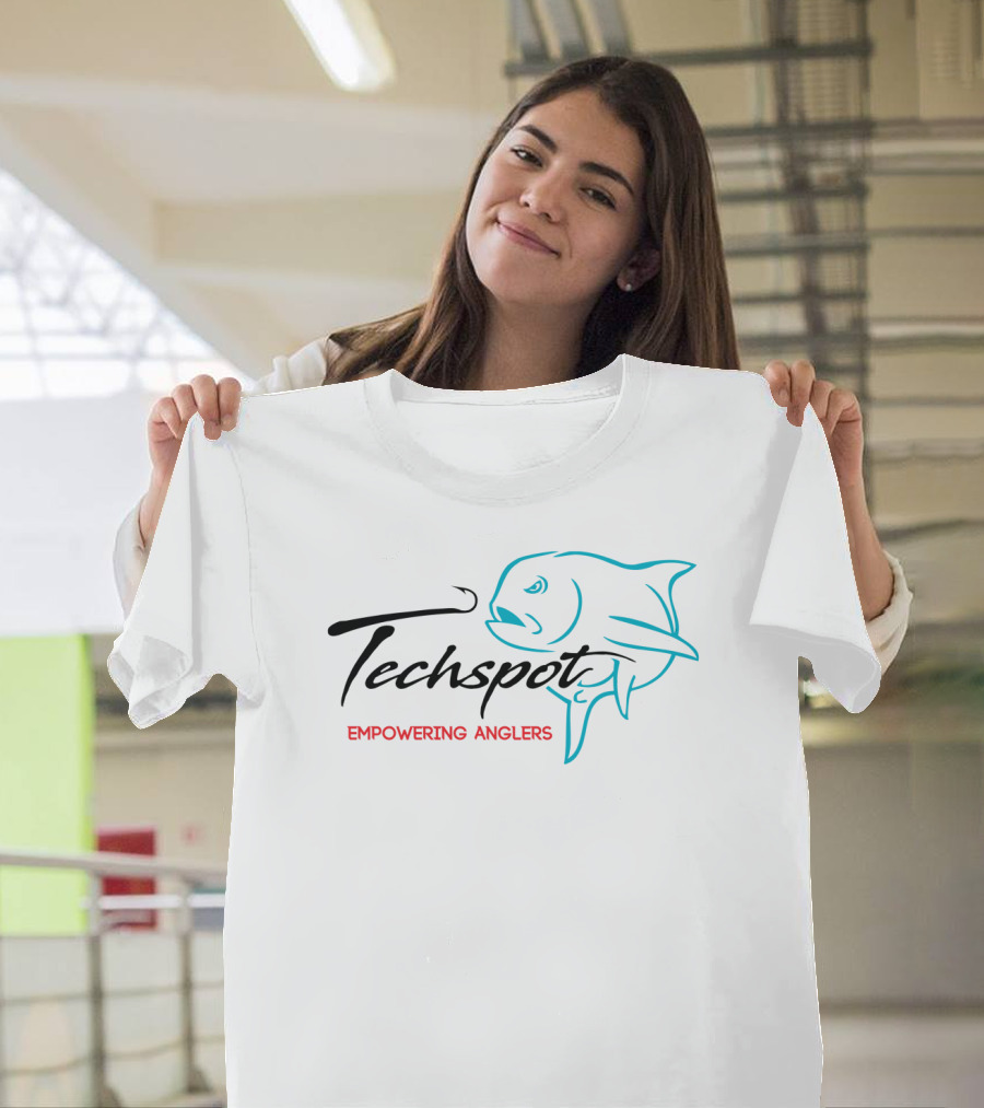 Techspot Empowering Anglers with Fish Icon T-Shirt