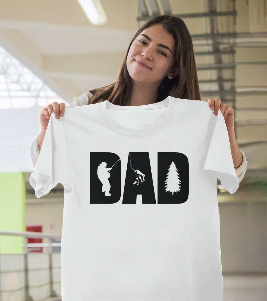 Dad Fishing Nature Tree T-Shirt