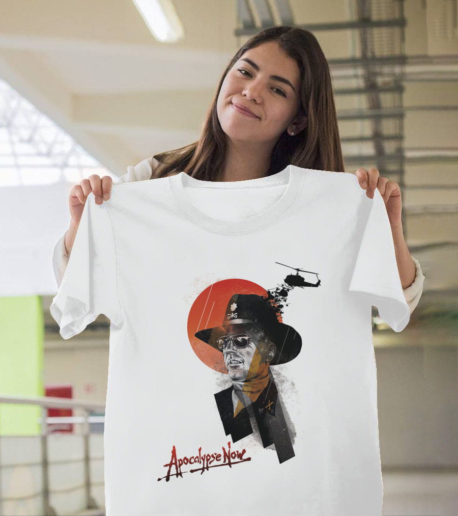 Apocalypse Now Helicopter and Soldier with Red Sun Iconography T-Shirt
