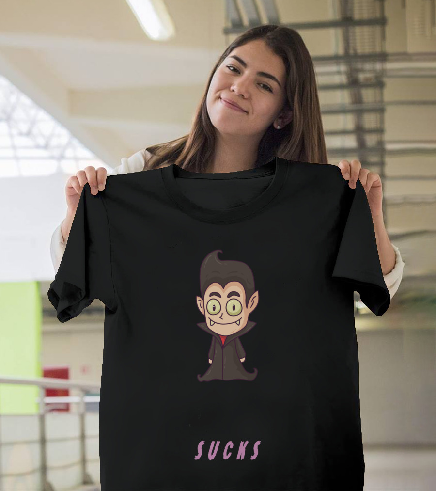 Halloween Season Greetings Vampire Sucks Cartoony Character T-Shirt