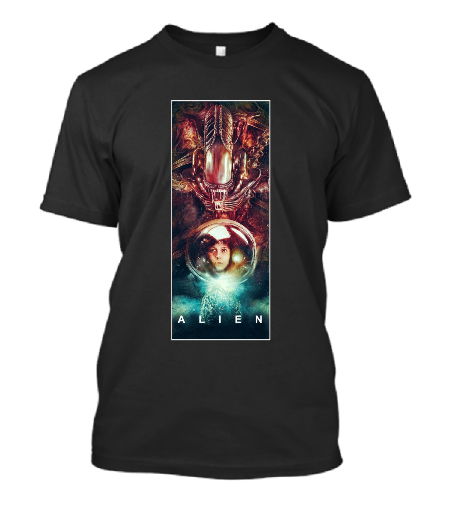 Alien Movie Iconic Sci-Fi Creature And Space Helmet Face T-Shirt