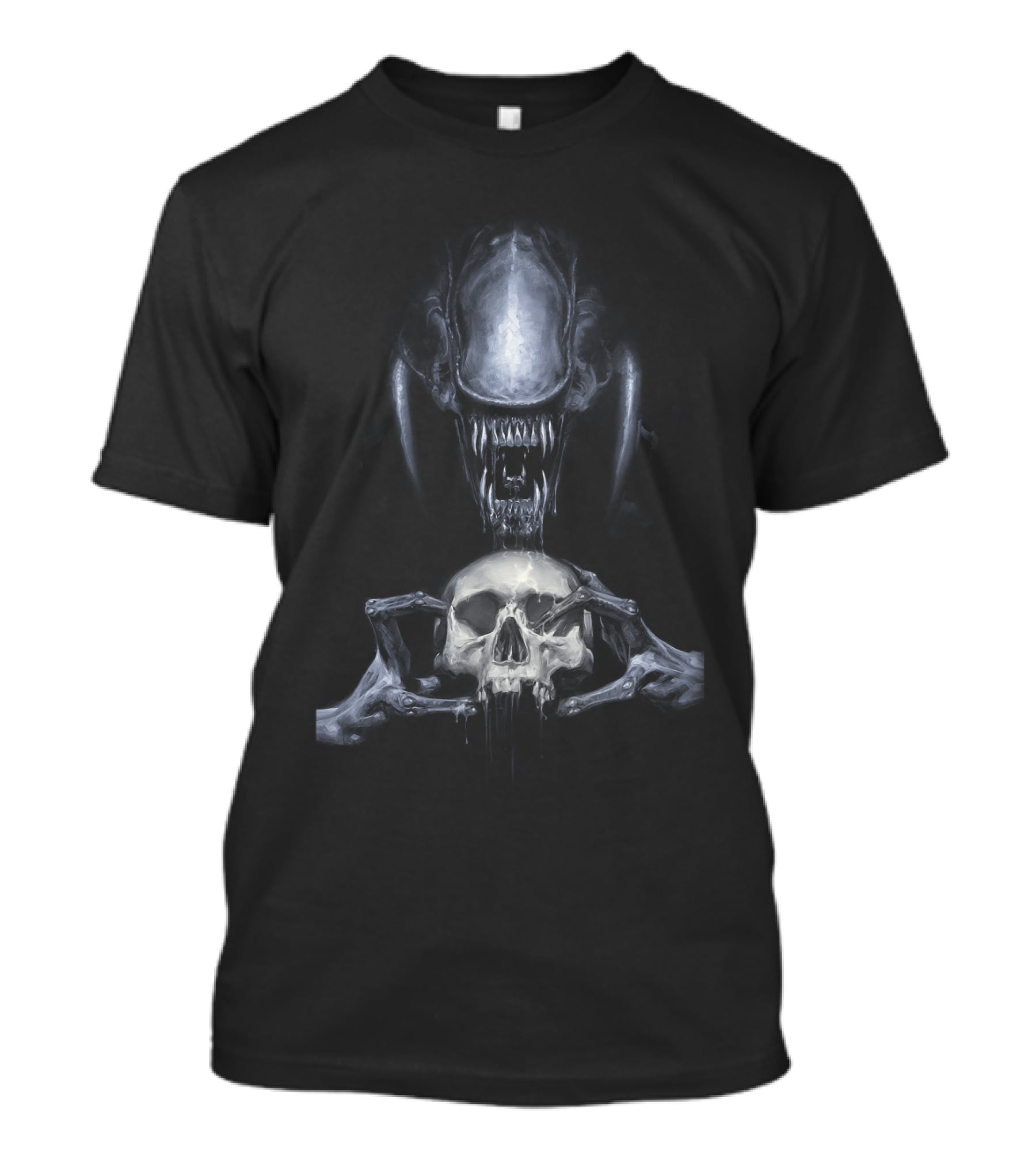 Aliens Fire And Stone Skull And Creature Duel T-Shirt