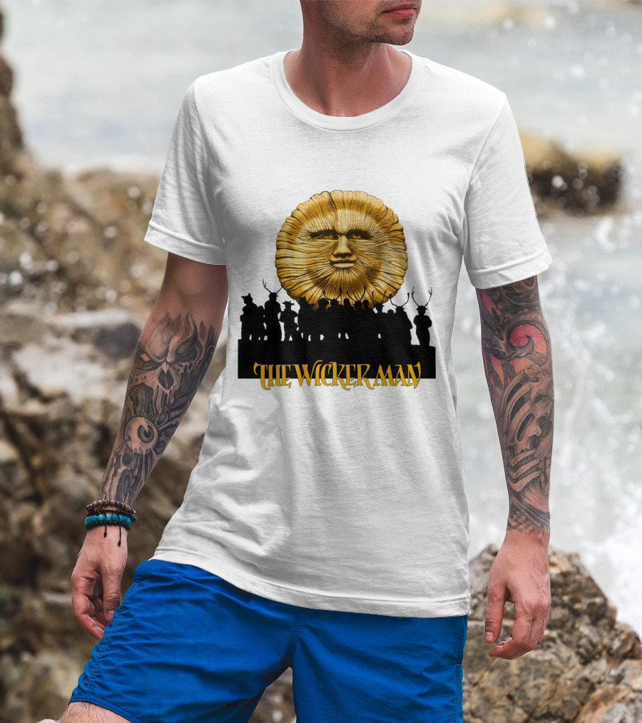 The Wicker Man Sun Face And Silhouetted Figures T-Shirt