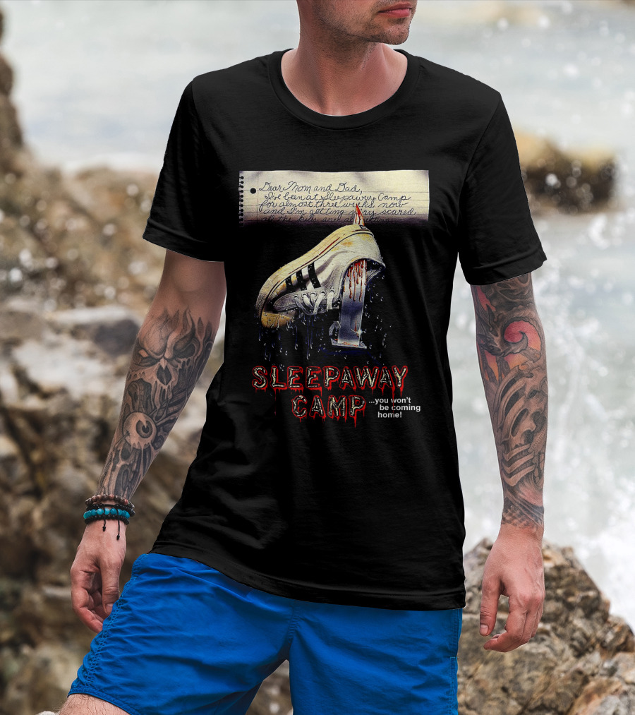 Sleepaway Camp You Won't Be Coming Home Bloody Shoe Note T-Shirt