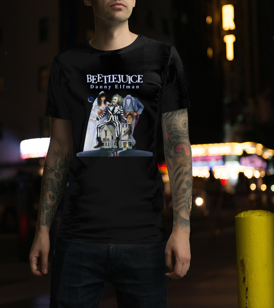 Beetlejuice Danny Elfman Striped Suit House Wedding Scene T-Shirt