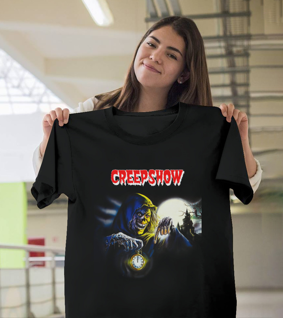 Creepshow Grinning Ghoul With Clock And Haunted Castle T-Shirt