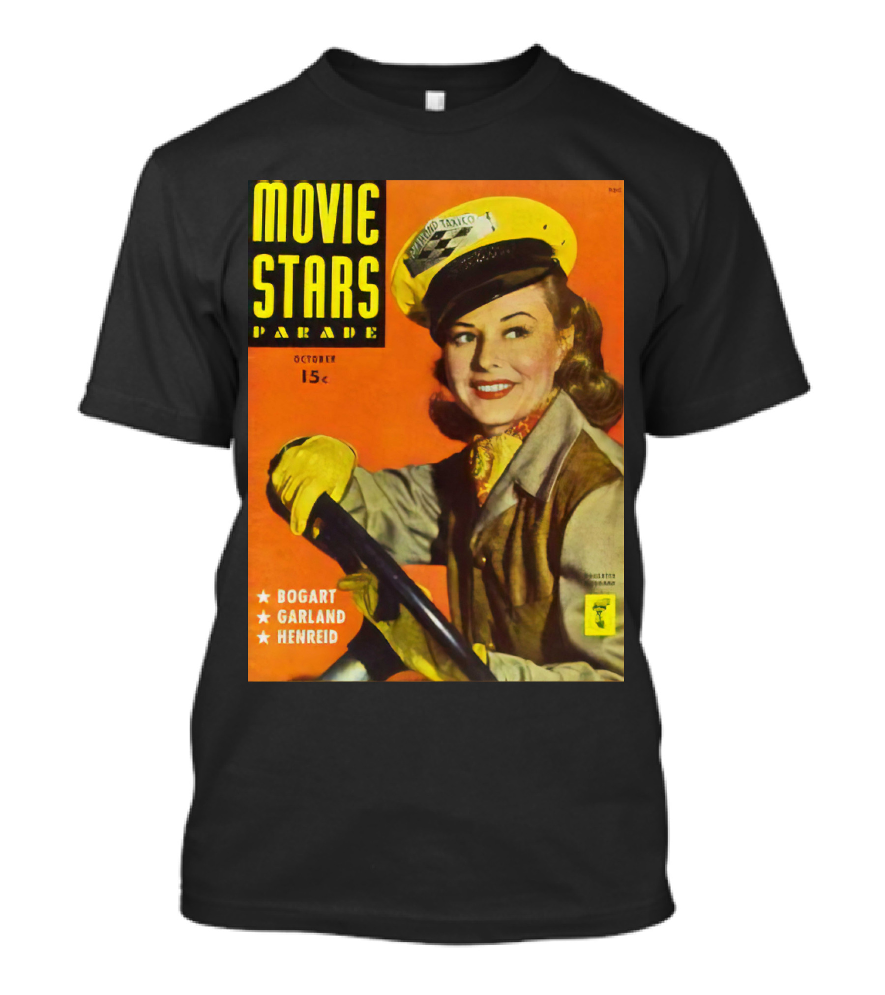Movie Stars Parade October 15c Bogart Garland Henreid Paulette Goddard (1910) T-Shirt