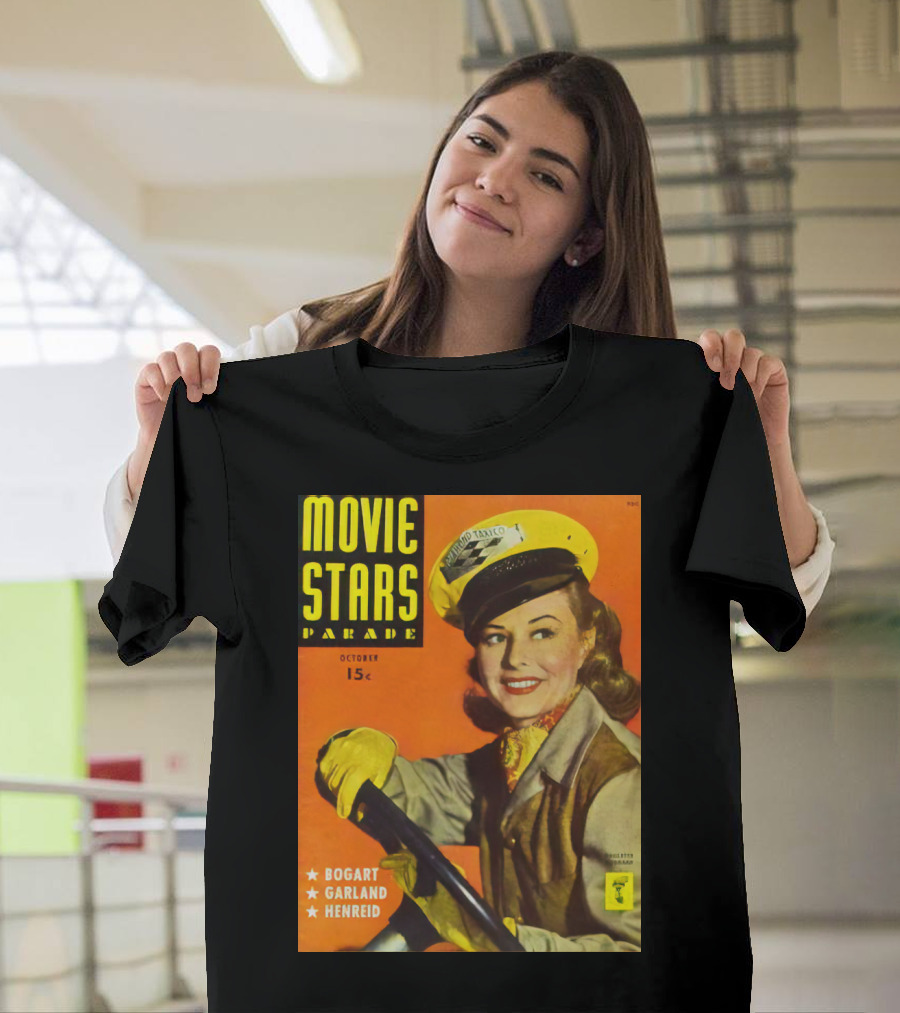 Movie Stars Parade October 15c Bogart Garland Henreid Paulette Goddard (1910) T-Shirt