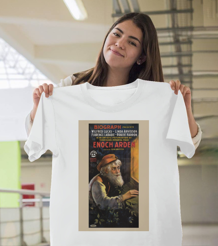 BIOGRAPH Presents Enoch Arden Wilfred Lucas Linda Arvidson Florence Labadie Robert Harron D.W. Griffith Tennyson's Immortal Poem T-Shirt