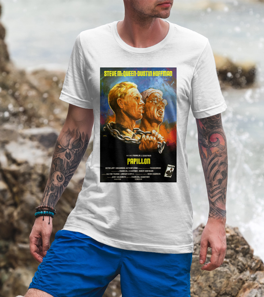 Steve McQueen Dustin Hoffman Papillon Movie T-Shirt