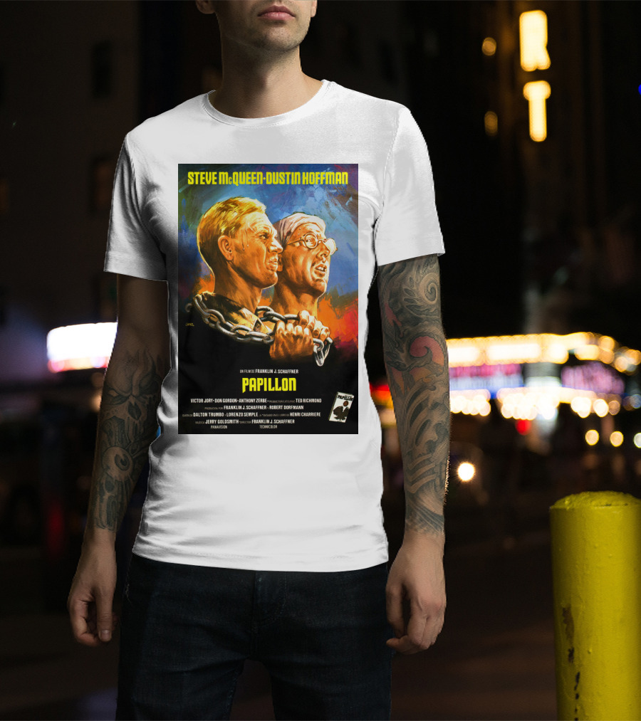 Steve McQueen Dustin Hoffman Papillon Movie T-Shirt