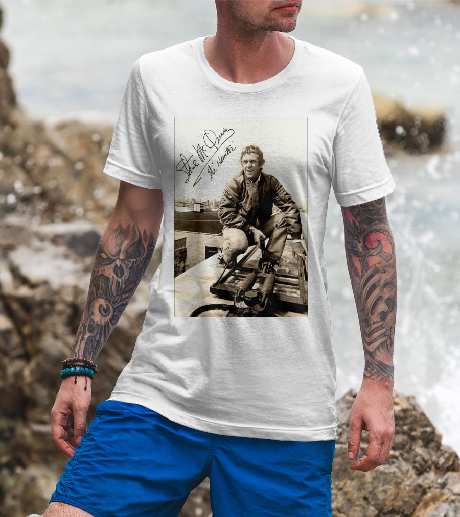 Steve McQueen The Hunter 1980 Signature Scene Photo T-Shirt