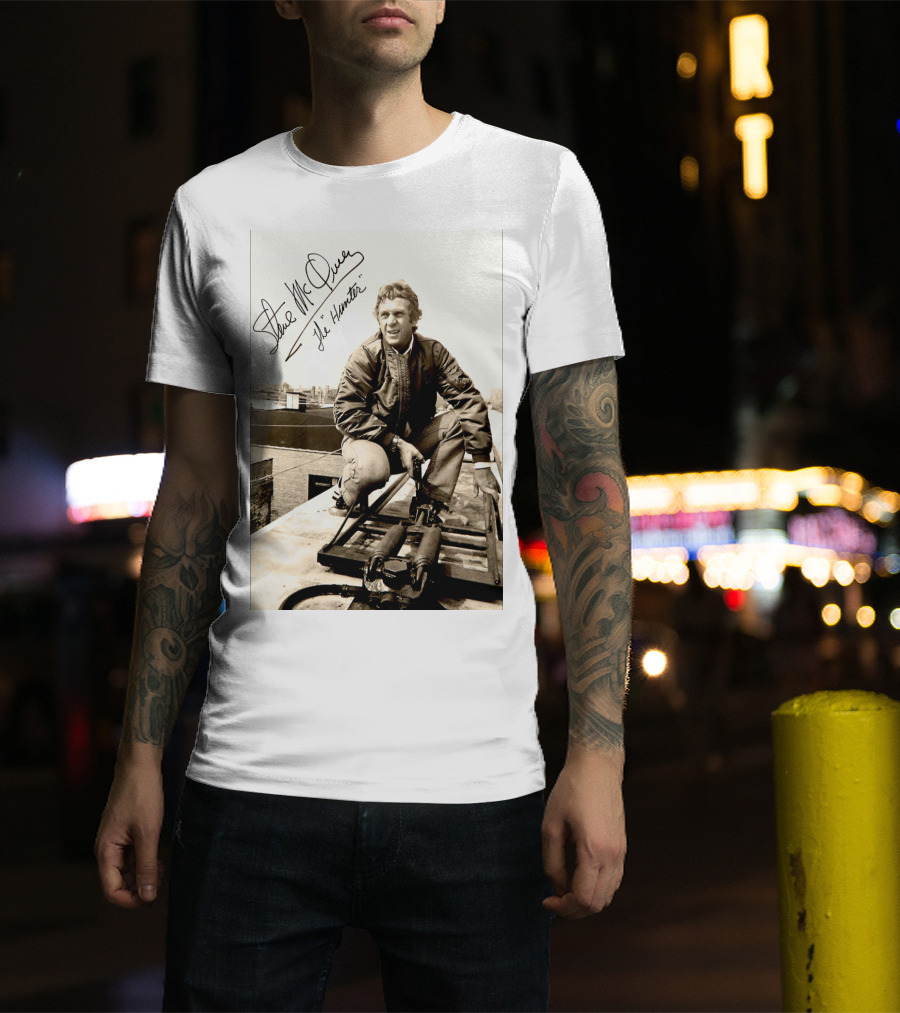 Steve McQueen The Hunter 1980 Signature Scene Photo T-Shirt