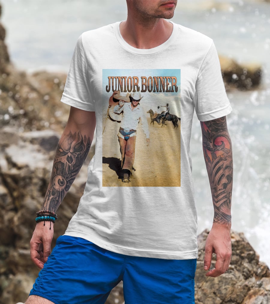 Junior Bonner 1972 Steve McQueen Rodeo Cowboy Scene T-Shirt