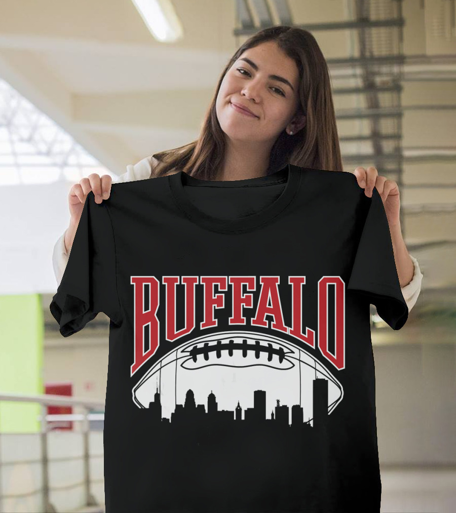Buffalo Football Vintage Skyline Football City T-Shirt