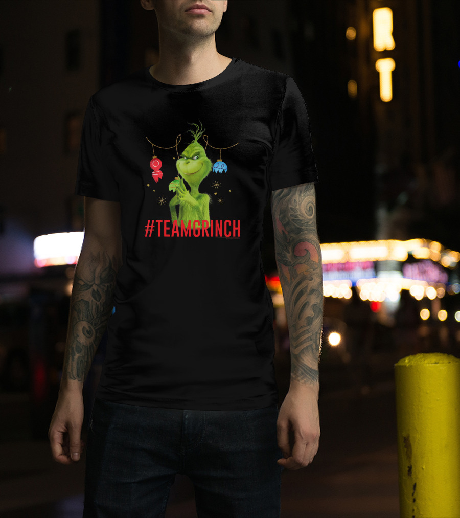 TEAMGRINCH Dr. Seuss The Grinch With Christmas Ornaments T-Shirt