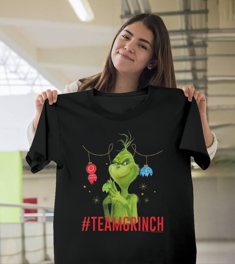 TEAMGRINCH Dr. Seuss The Grinch With Christmas Ornaments T-Shirt