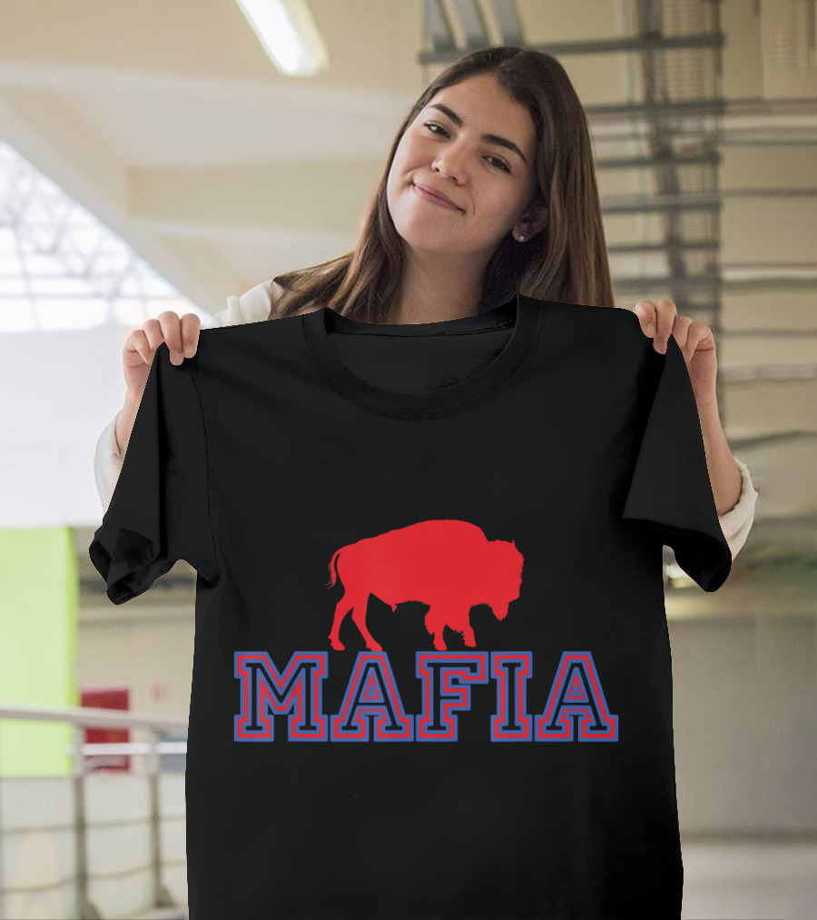 Bills Mafia Red Buffalo Bold Mafia Text T-Shirt