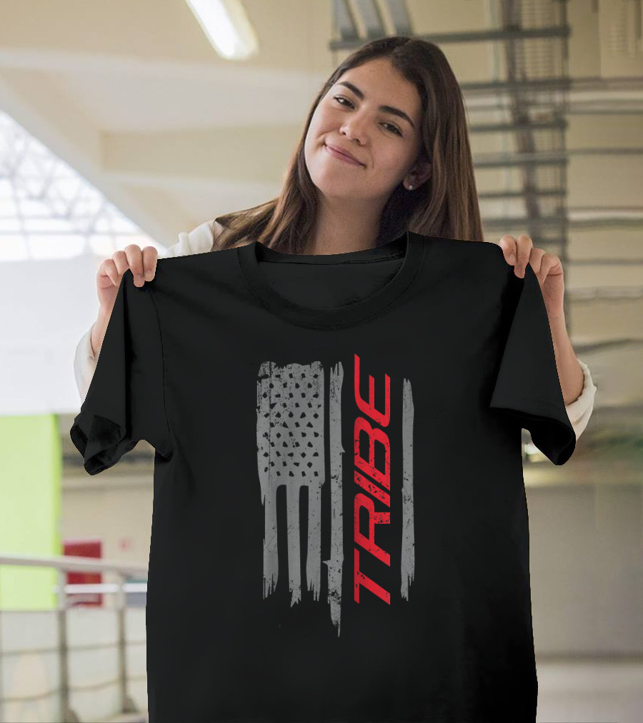 Tribe Archery Vertical Distressed Flag America T-Shirt