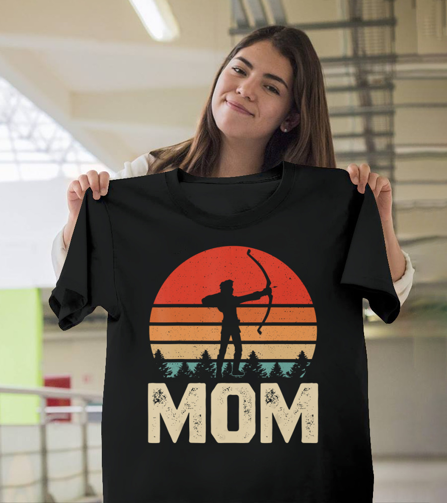 Retro Sunset Archery Mom T-Shirt