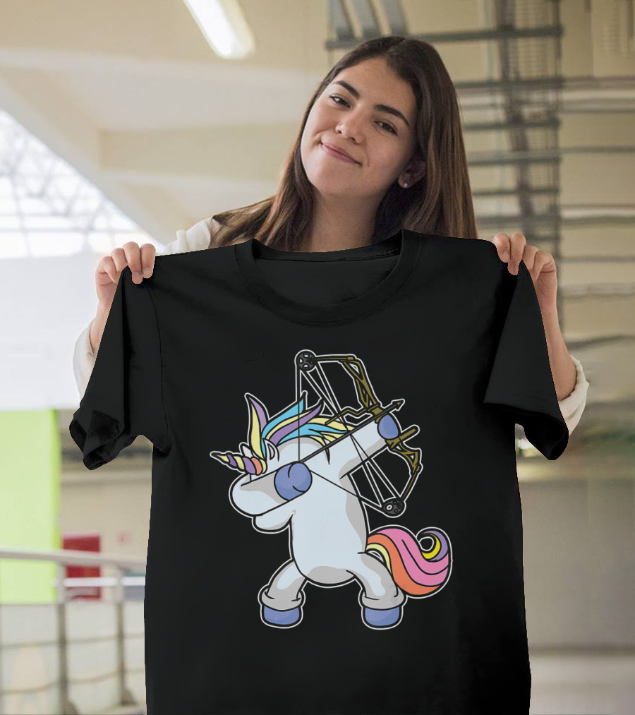 Dabbing Unicorn Archer with Bow Archery T-Shirt