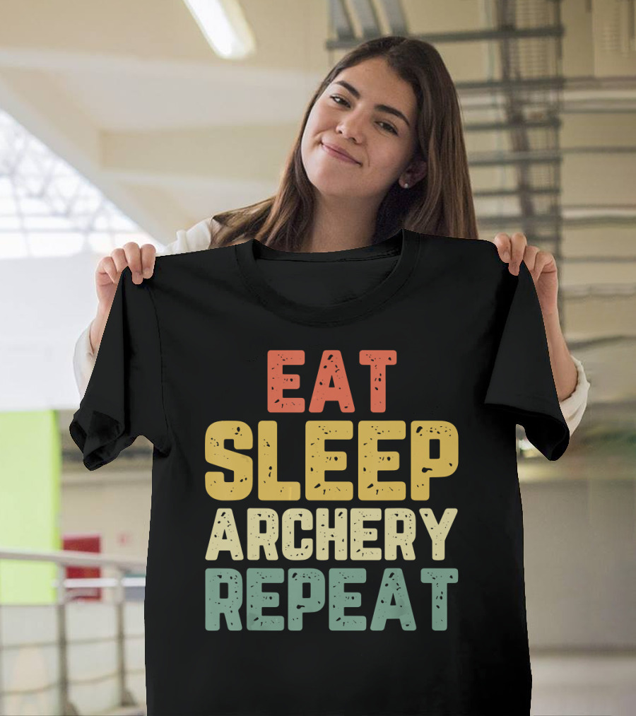 Eat Sleep Archery Repeat Funny Cool Ret Archery Lovers T-Shirt