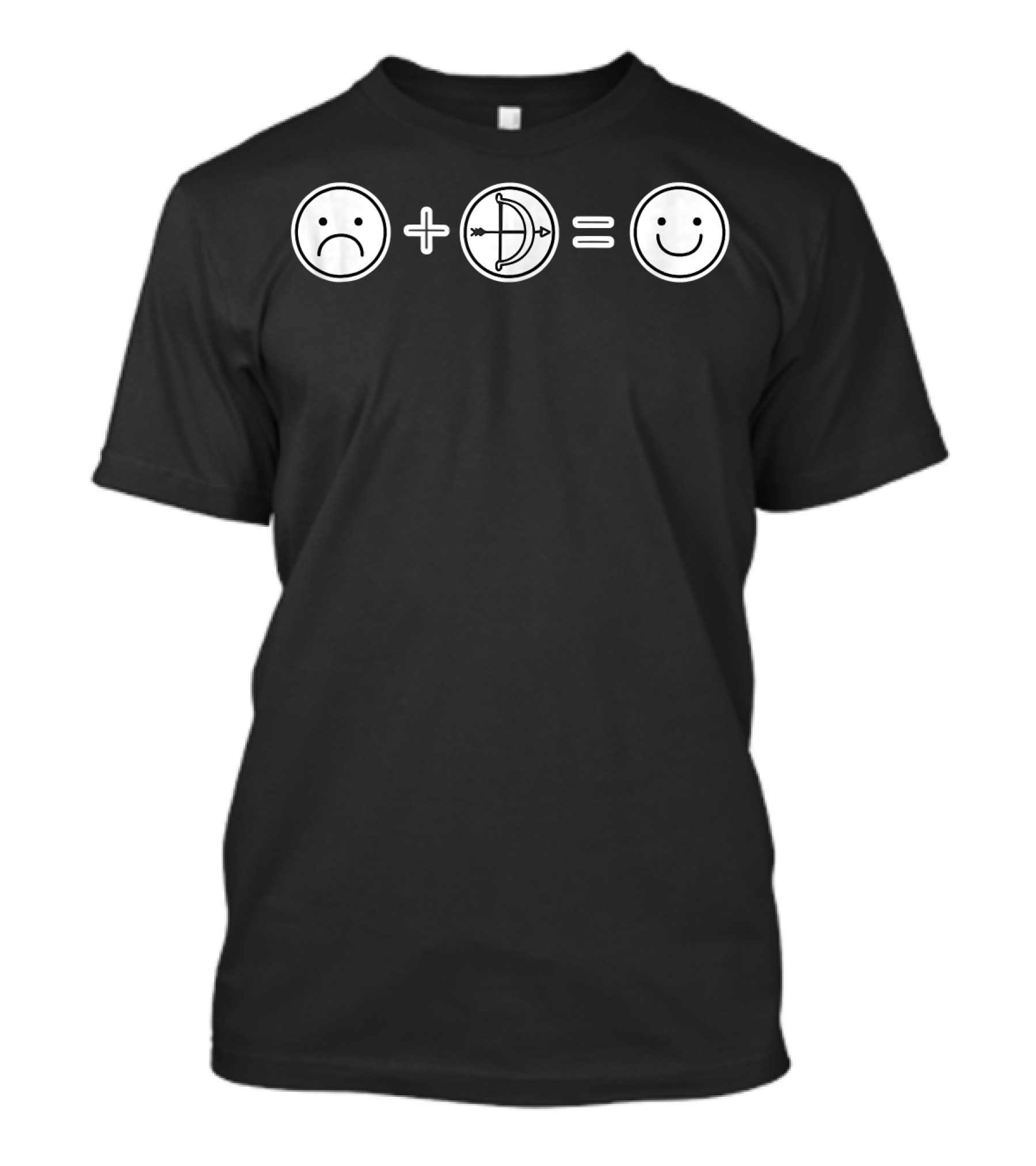 Sad Face Plus Archery Equals Happy Face Bow Hunting T-Shirt