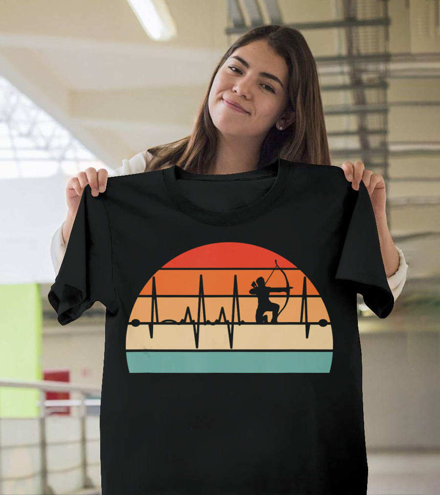 Sunset Archery Heartbeat Pulse T-Shirt