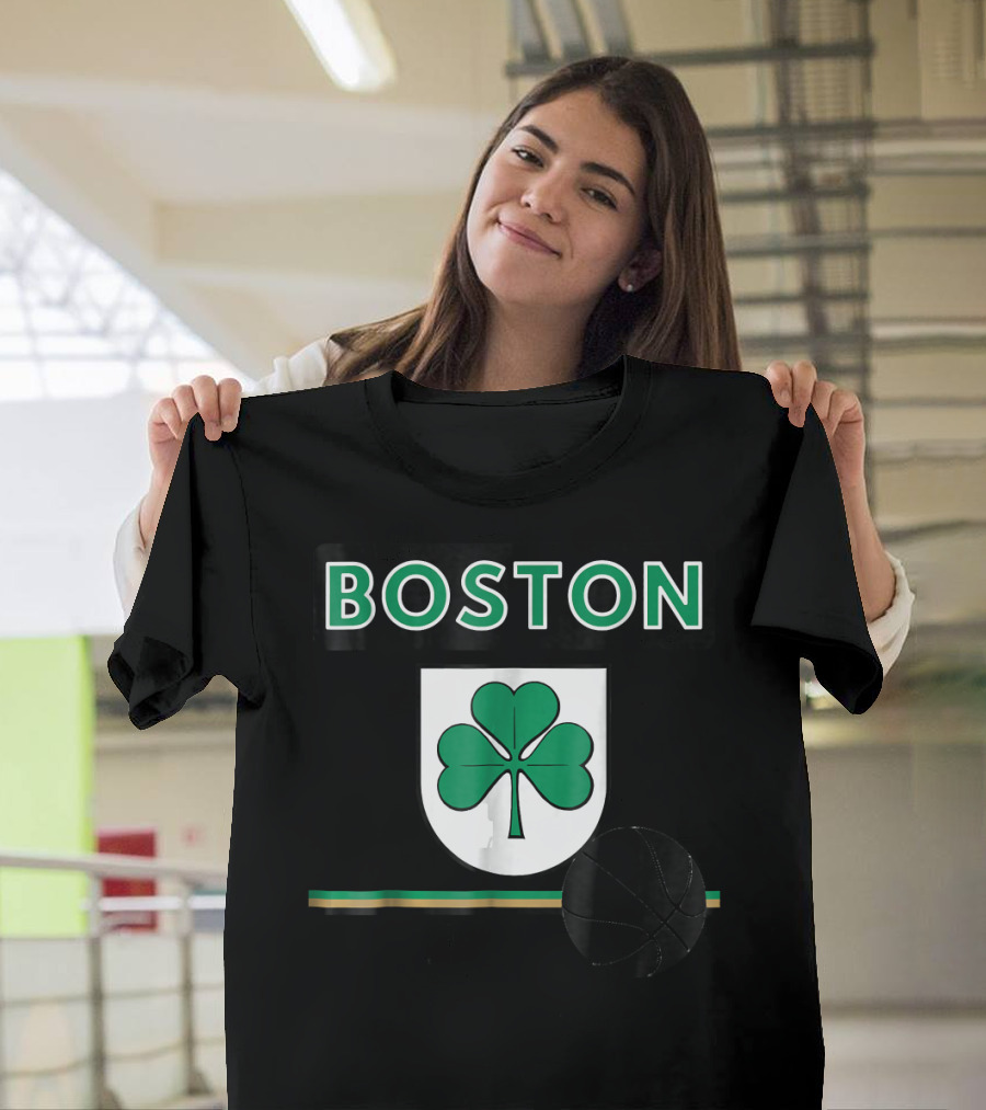 Boston Shamrock Basketball Emblem T-Shirt