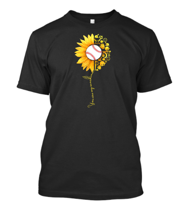 You Are My Sunshine Sunflower Baseball Softball Sports Icons T-Shirt