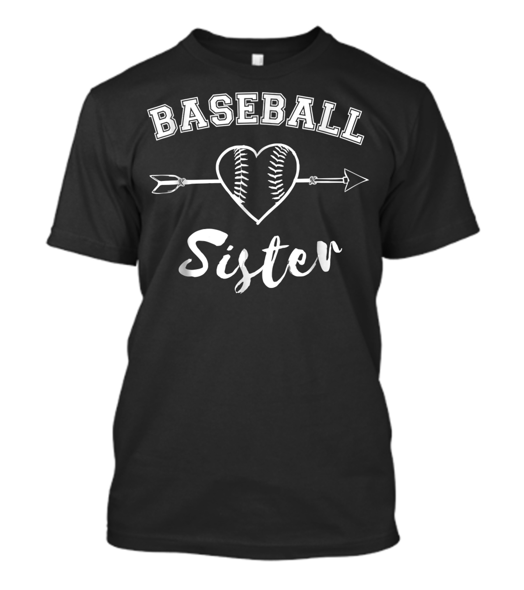 Baseball Heart Arrow Sister Family T-Shirt