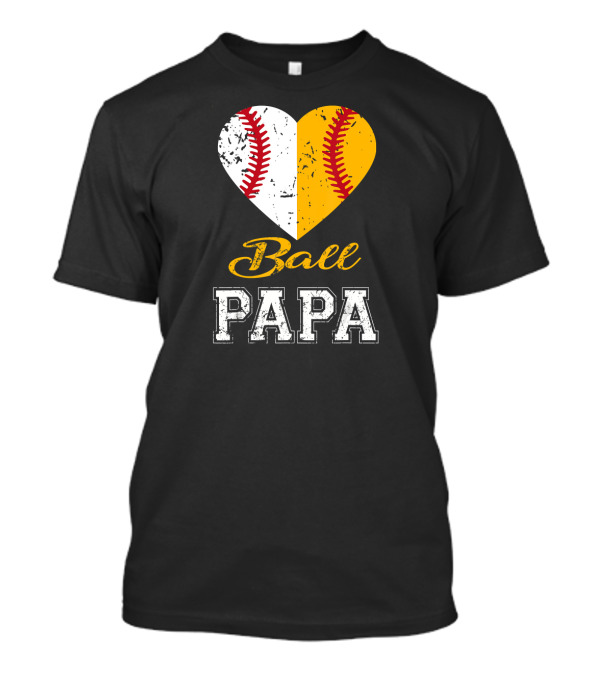 Ball Papa Heart Baseball T-Shirt