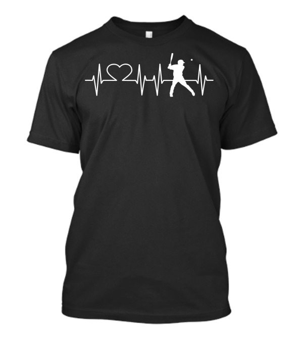 Heartbeat Love Baseball Softball Player T-Shirt