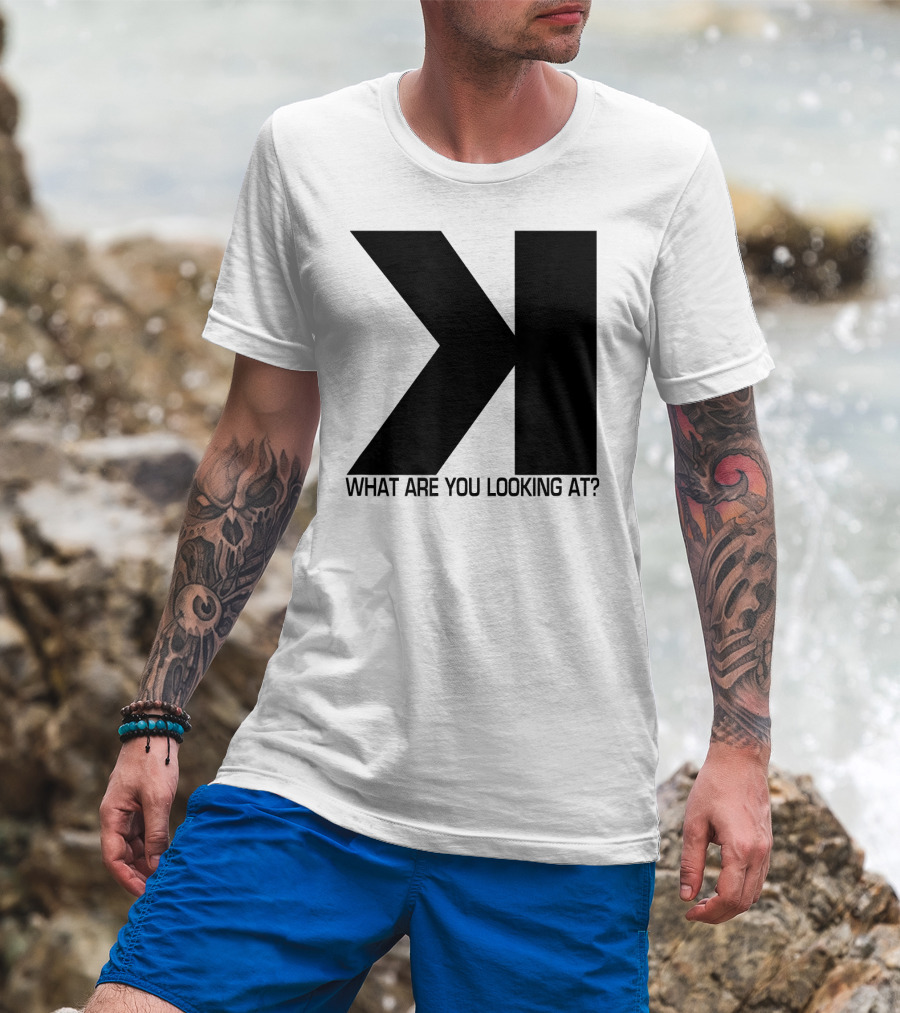 Baseball Strikeout Looking K What Are You Looking At Funny Scorekeep T-Shirt