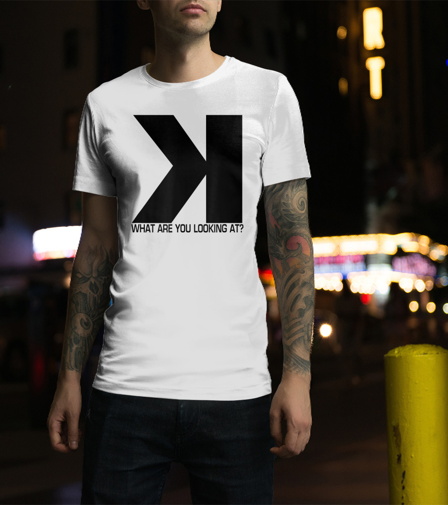 Baseball Strikeout Looking K What Are You Looking At Funny Scorekeep T-Shirt