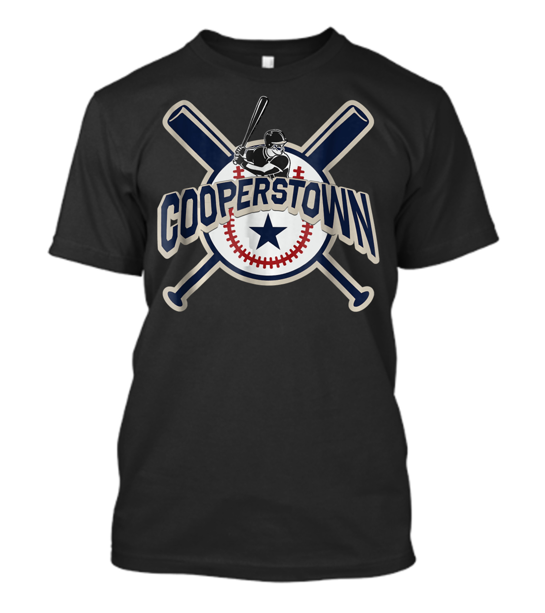 Cooperstown New York Baseball Game Family Player Crossed Bats Star T-Shirt