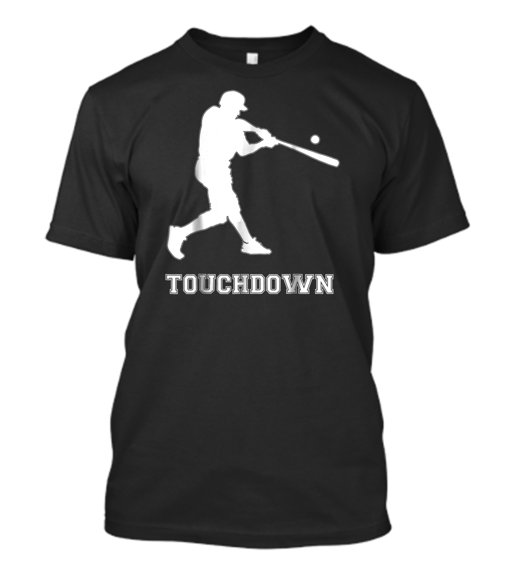 Touchdown Baseball Batter Silhouette Humor T-Shirt