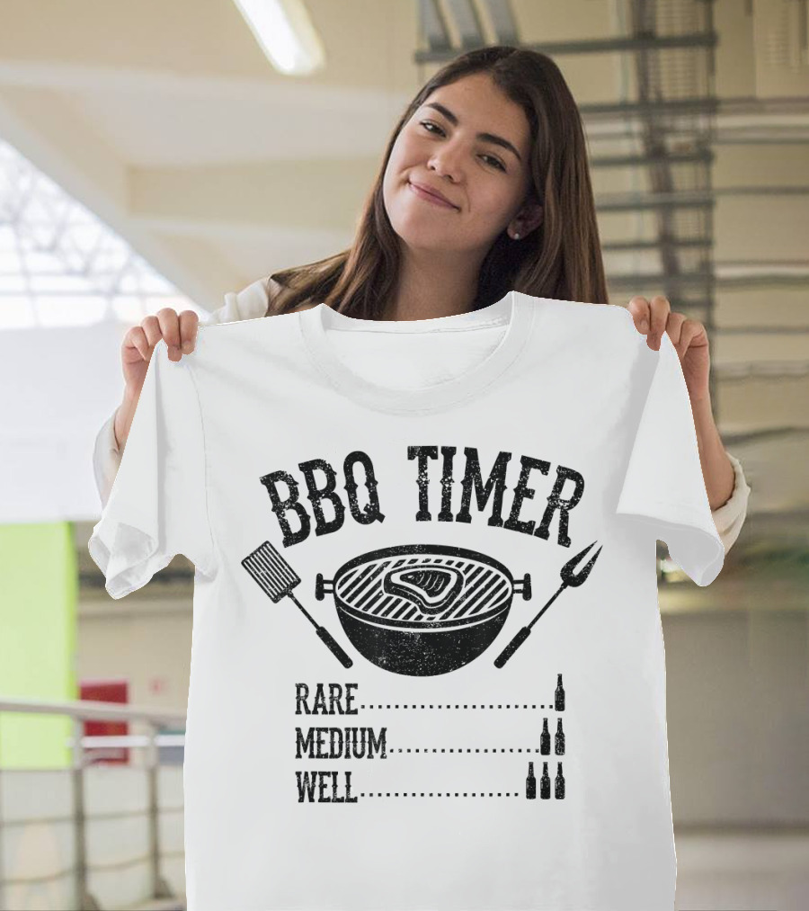 BBQ Timer Barbecue Meat Grilling Chef Rare Medium Well T-Shirt