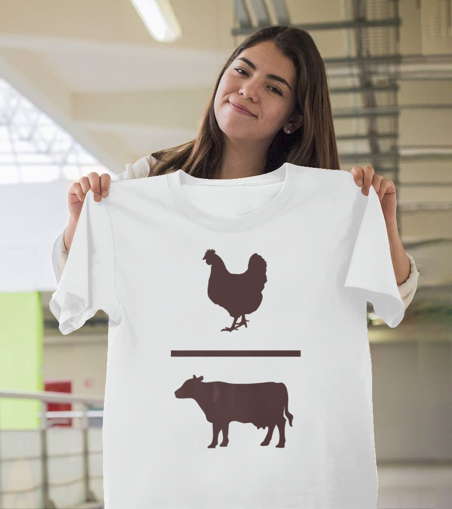 Brown Chicken Brown Cow Silhouette Duo T-Shirt