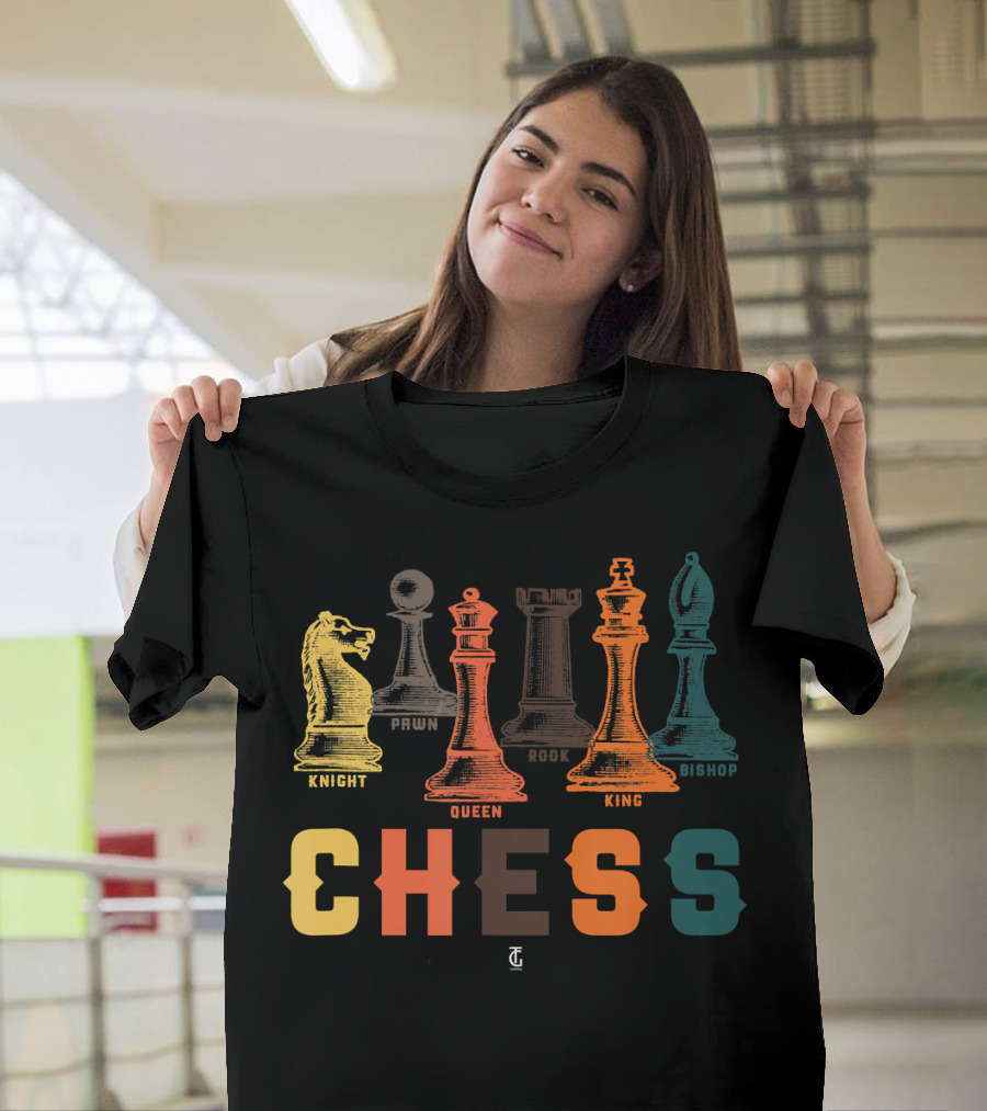 Chess Grandmaster Checkmate Knight Queen Rook King Bishop Pawn T-Shirt