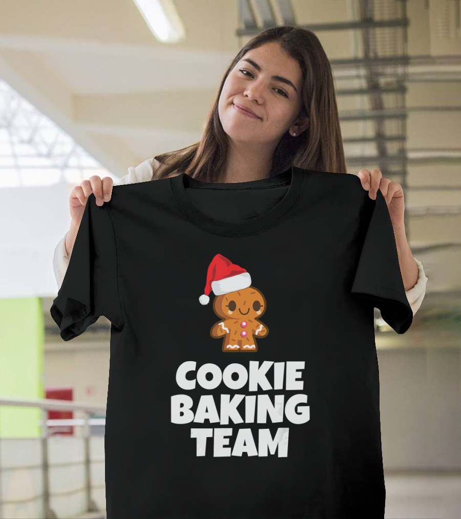 Cookie Baking Team Gingerbread with Santa Hat T-Shirt