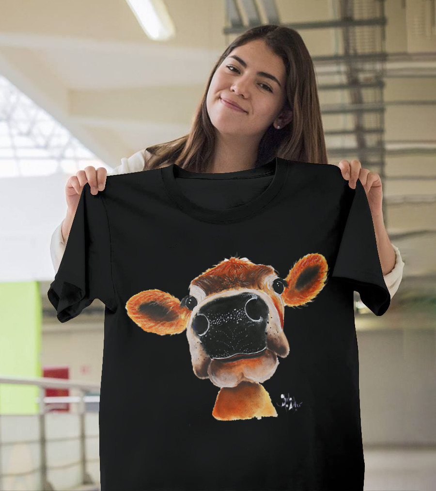 CoW PRiNT ANiMaL PRiNT FurDetail JeRSeY T-Shirt