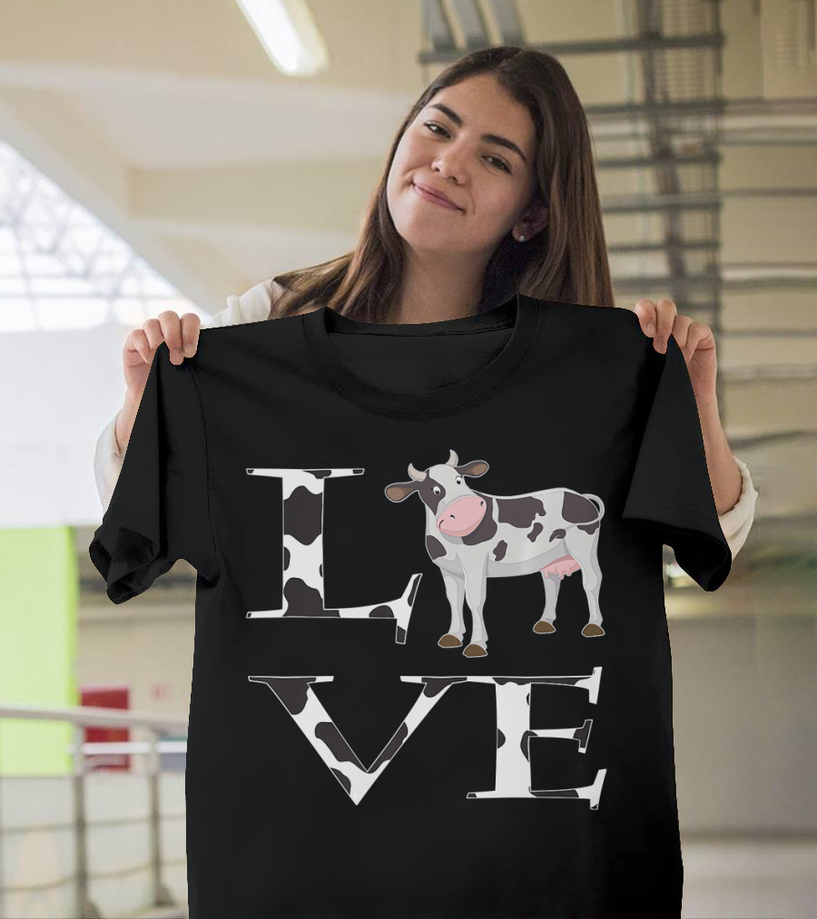 Love Cow Print I Love Cows Women Kids Premi T-Shirt
