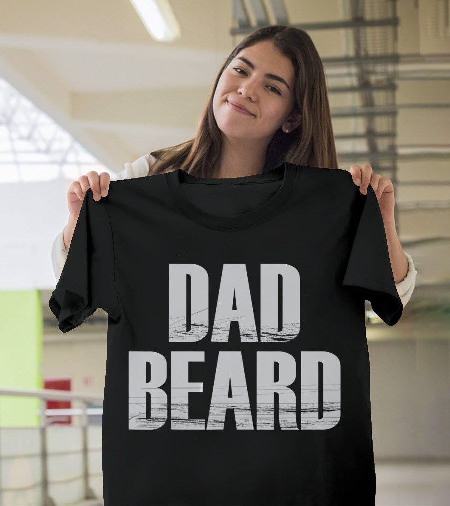DAD BEARD Typography with Grunge Texture T-Shirt