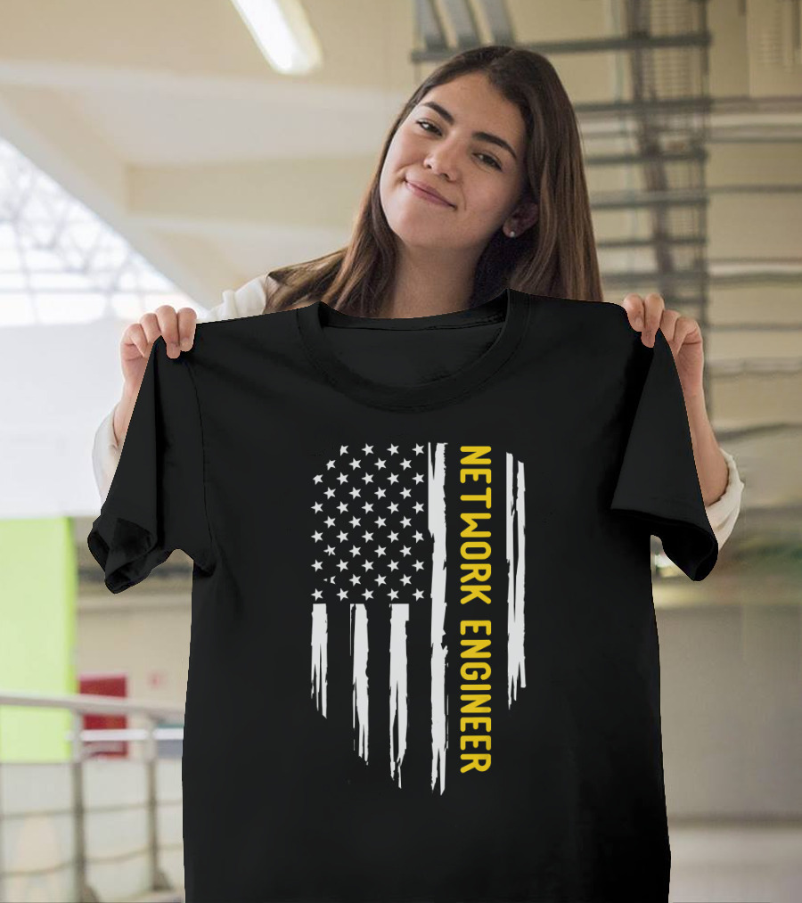 Network Engineer American Flag T-Shirt
