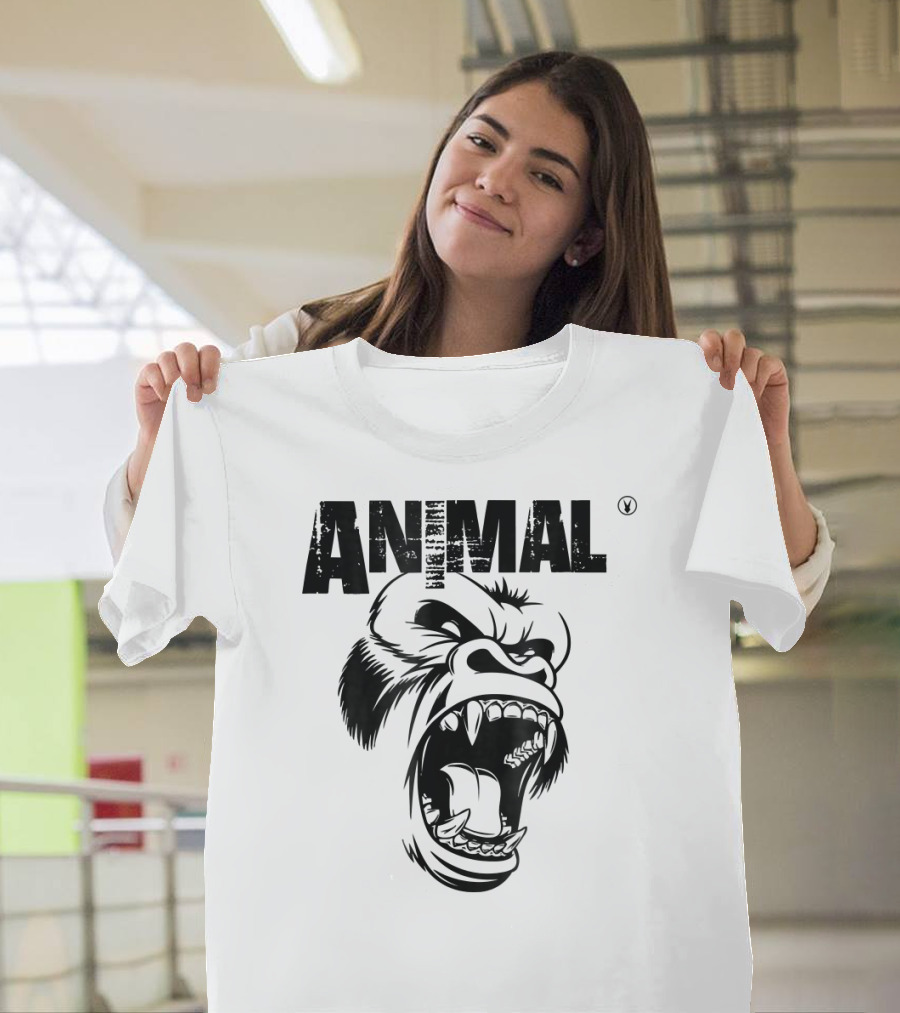 ANIMAL D320 Gym Bodybuilding Gorilla Fierce Beast T-Shirt