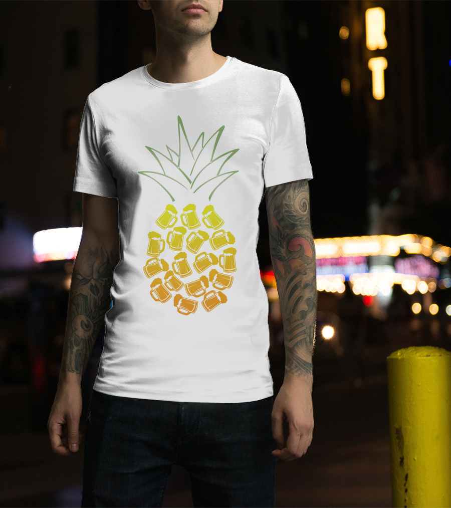 Beer Pineapple Mug Fusion Tropical Beverage Concept T-Shirt