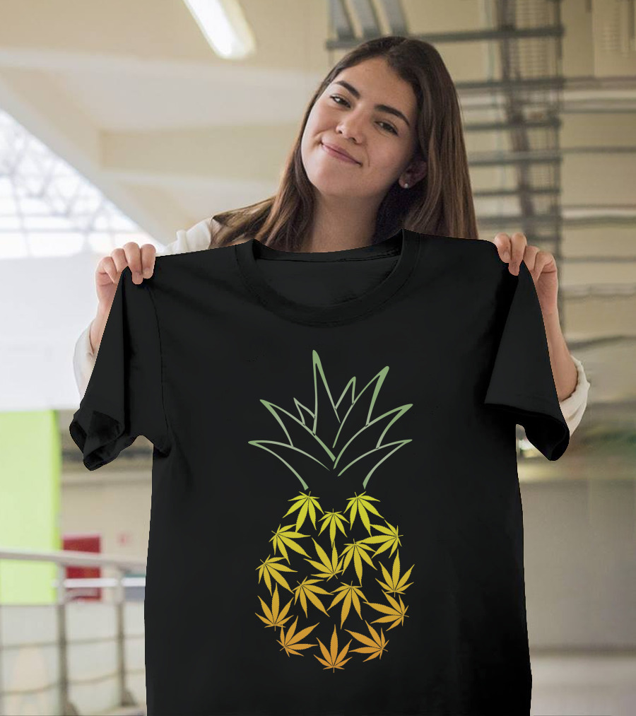 Weed Pineapple Cannabis Leaf Fusion T-Shirt