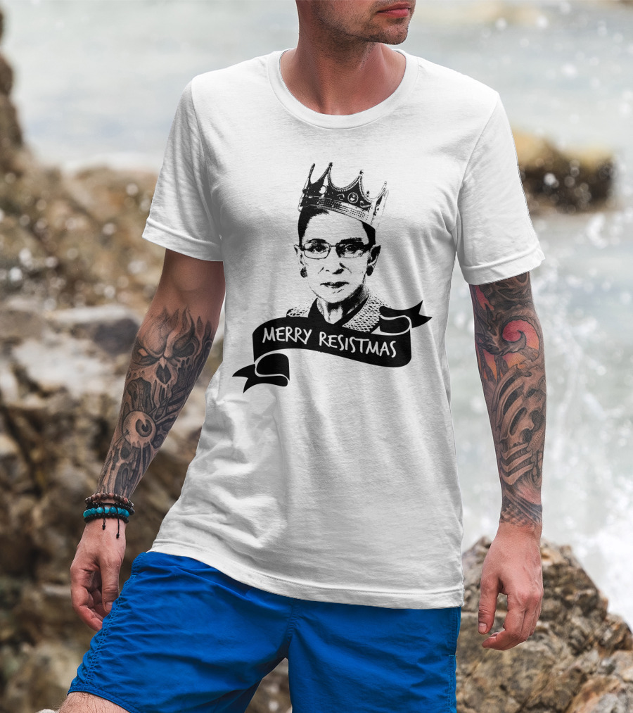 Merry Resistmas RBG Ruth Bader Ginsburg Crown T-Shirt