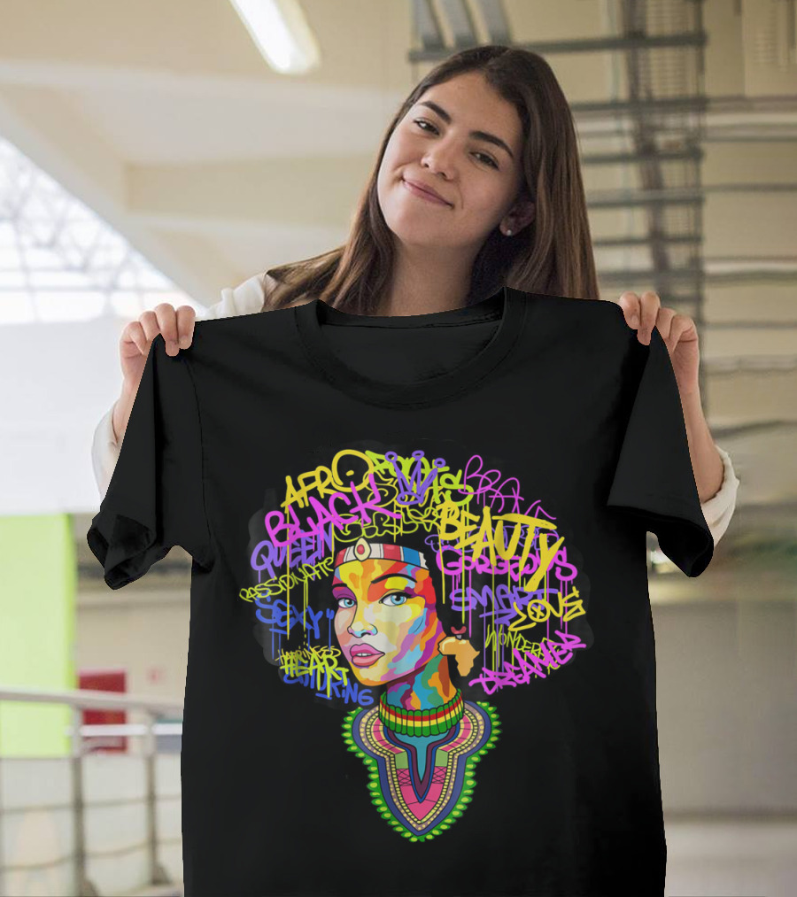 Black Afro Queen Beauty Expression Style Power T-Shirt